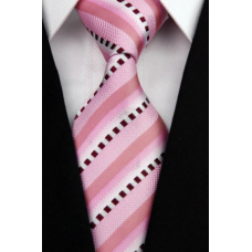 Stropdas roze rood wit streep stippen SALE